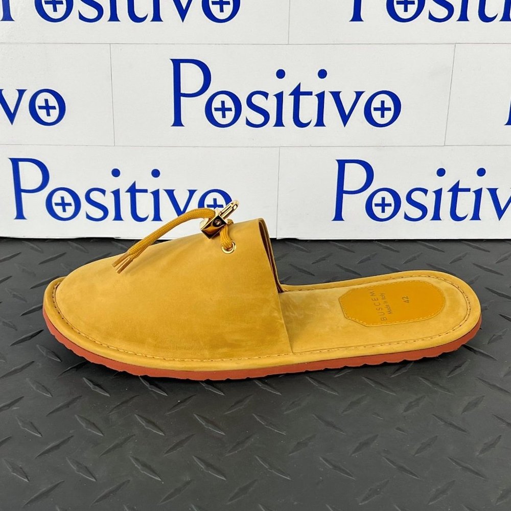 Buscemi Mens Greenwich Wheat Gum Suede Slippers US 9 SAMPLE